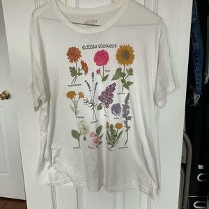 Mighty Fine Edible Flowers Floral Graphic Print Tee